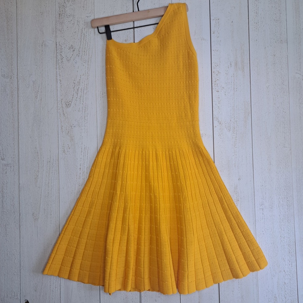 Romantic Chic Michael Kohrs Asymmetric Dress Womens M Pointelle Fit & Flare